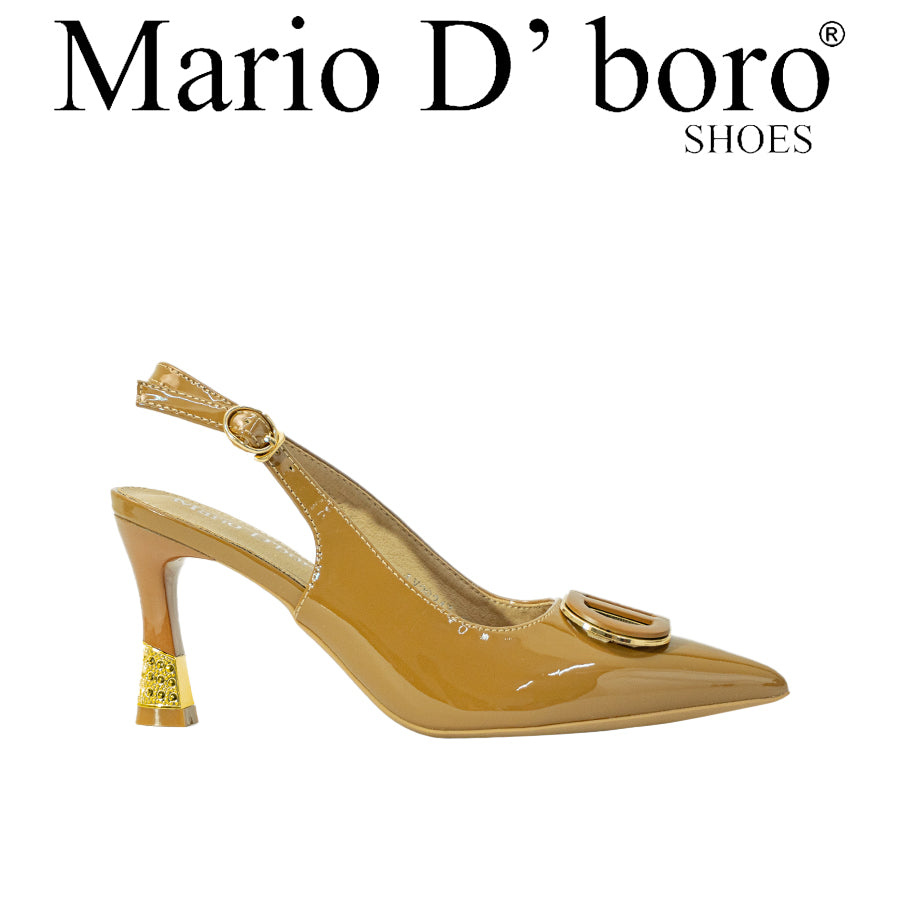 Mario D' Boro Women's Heeled Sandals LY 28347 Beige/Brown C68
