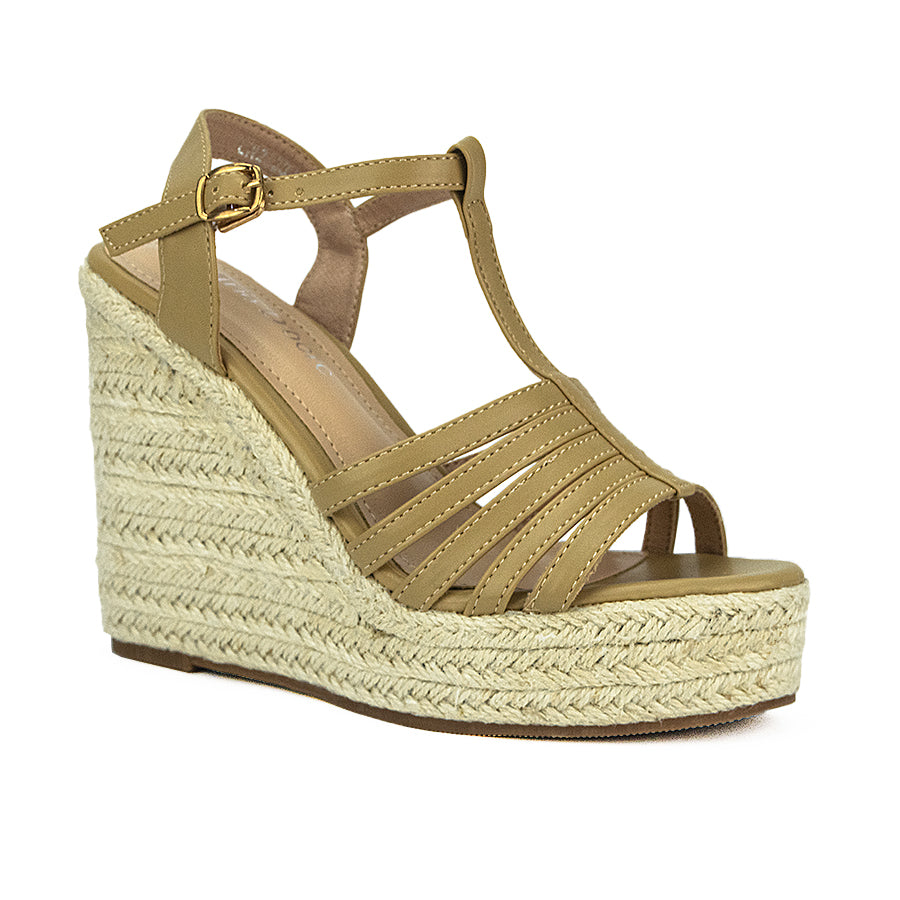 Mario D' Boro Women's Wedge Sandals Lw 25234 Off White/Taupe C36