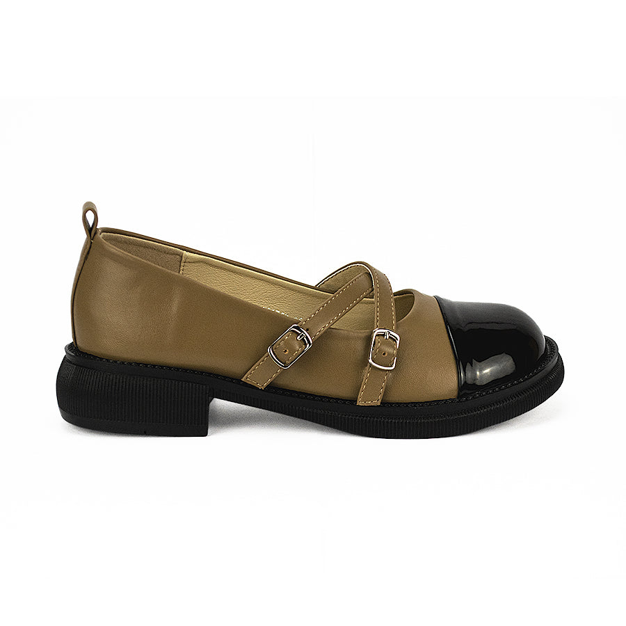 Mario D' Boro Women's Korean Flat Shoes LW 23753 Black/Taupe C41