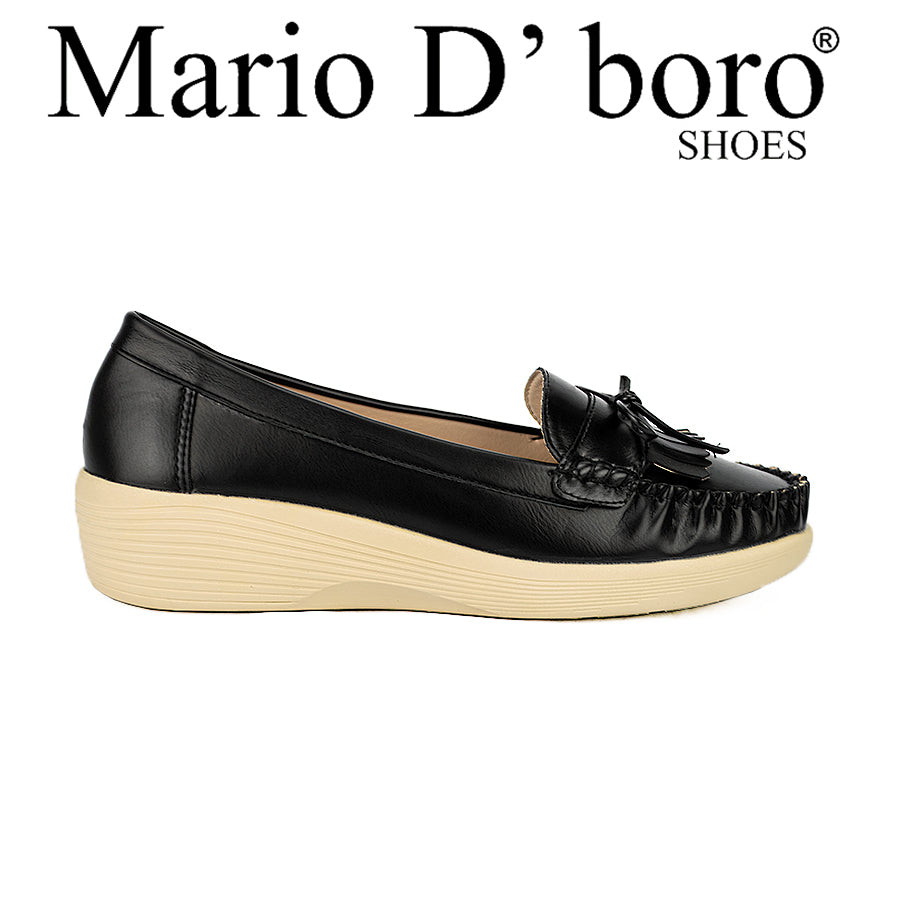 Mario D' Boro Women's Flat Shoes  Lw 23921 Beige/Black C29