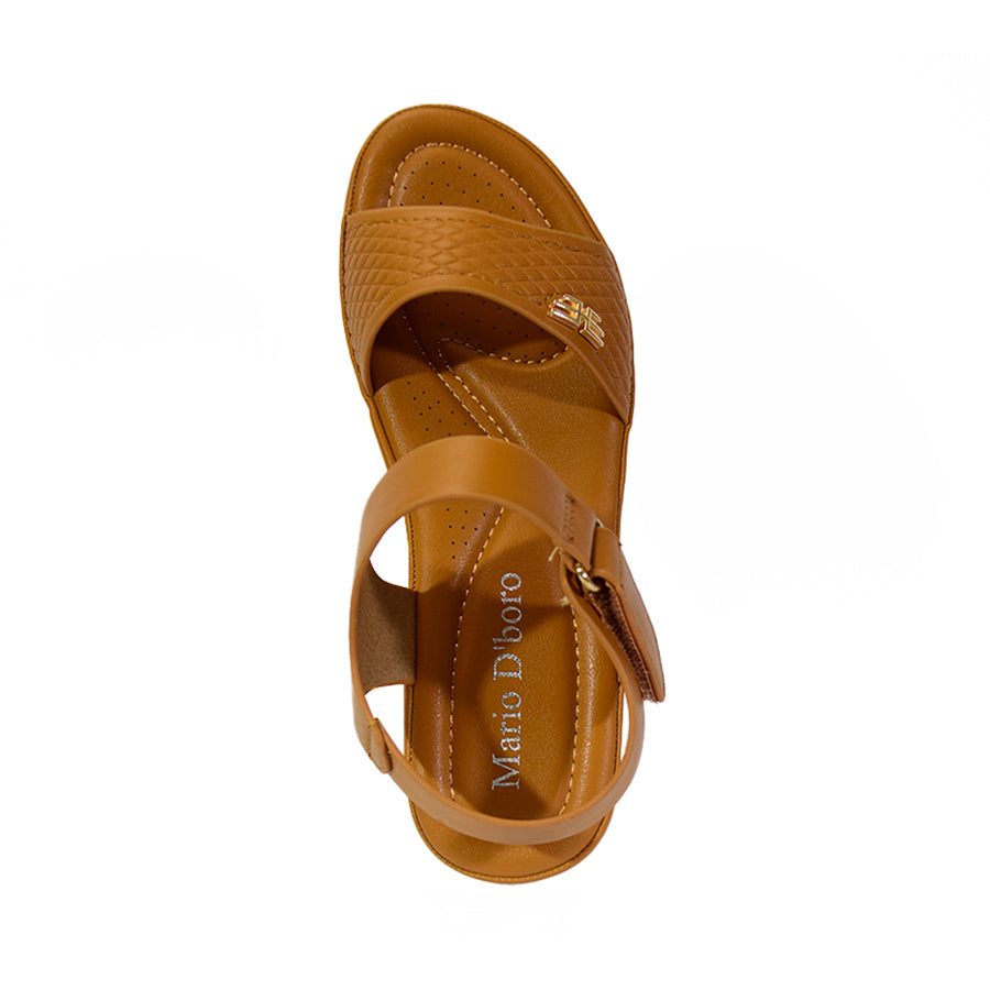 Mario D' Boro Women's Flat Sandals LX 26899 Brown and Navy Blue C52