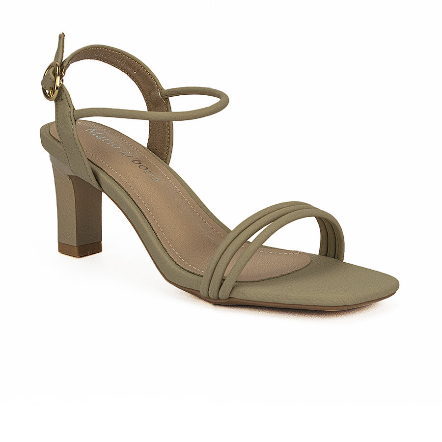 Mario D' Boro Women's Heeled Sandals LW 24346 Bone/Gray C41