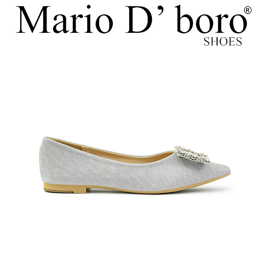 Mario D' boro Women's Ballet Flats LY 29255 Black / Silver C79