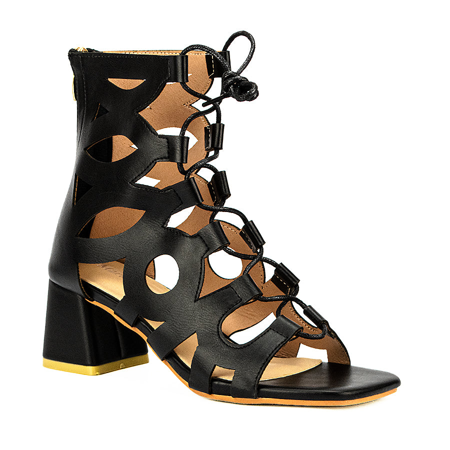 Mario D' Boro Women's Heeled Sandals LW 26092 Beige/Black C44