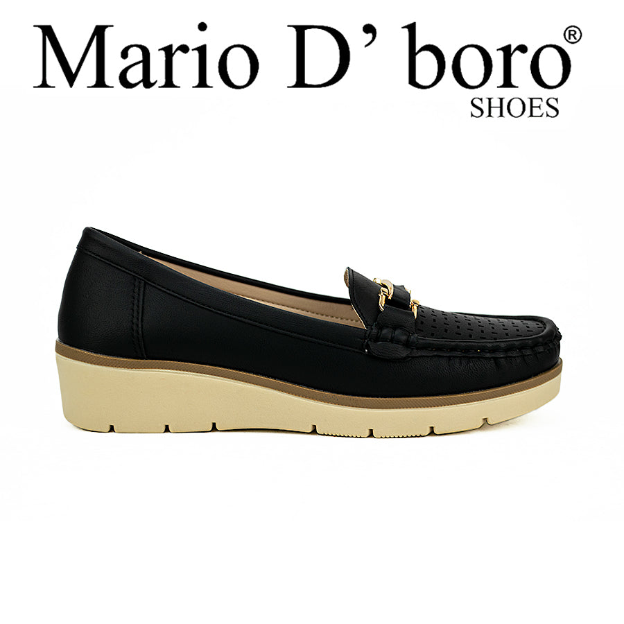 Mario D' Boro Women's Flats Shoes Lv 22109 Black/Tan