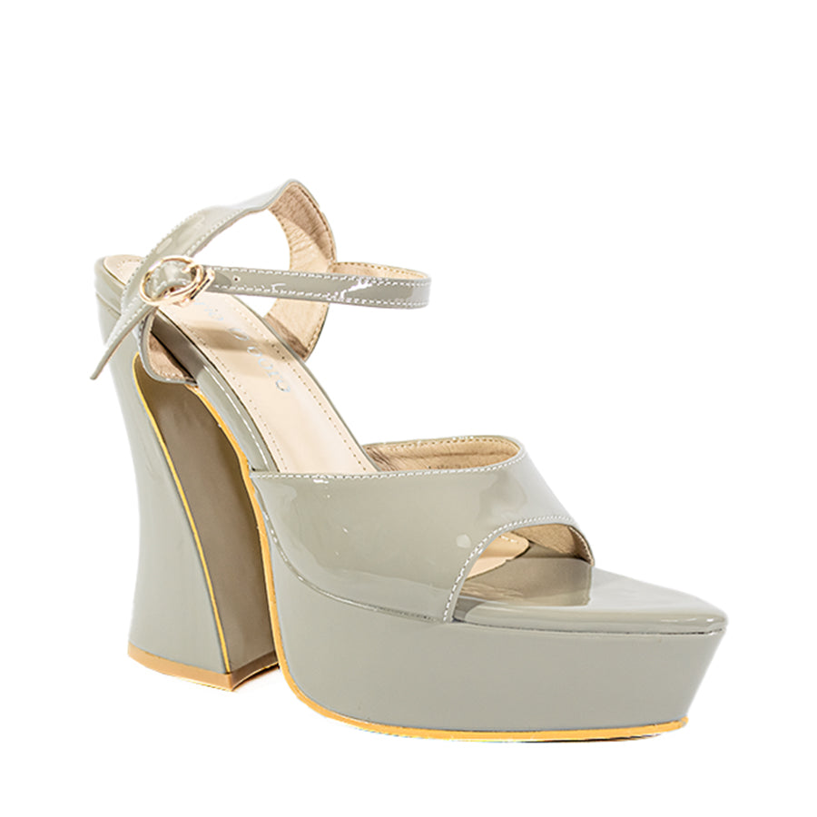 Mario D' Boro Women's Heeled Sandals LX 27010 Beige /Light Gray C52