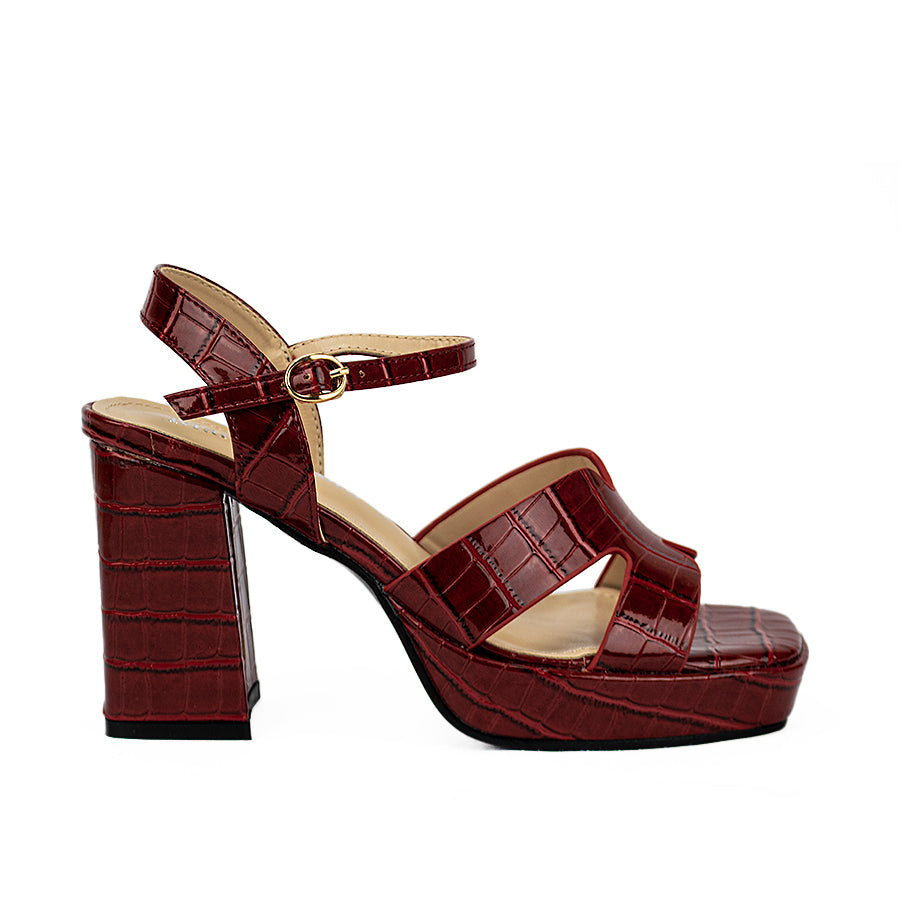 Mario D' Boro Women's Heeled Sandals Lw 23287 Black/Maroon