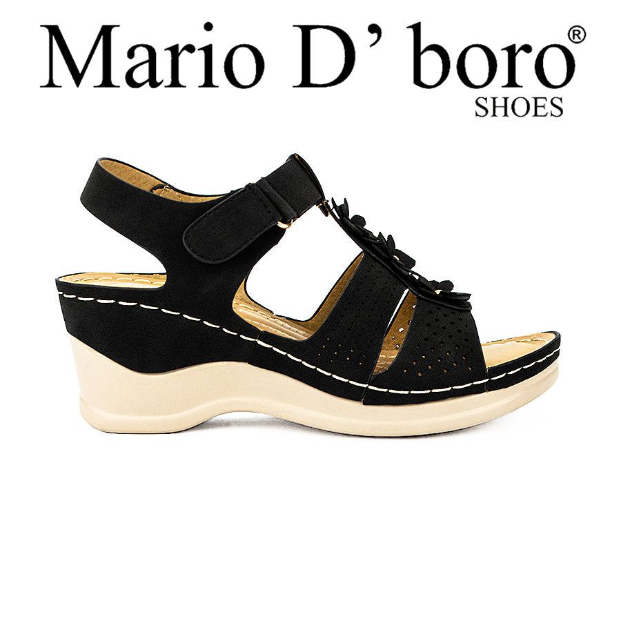 Mario D' Boro Women's Wedge Sandals Lw 25588 Beige/Black