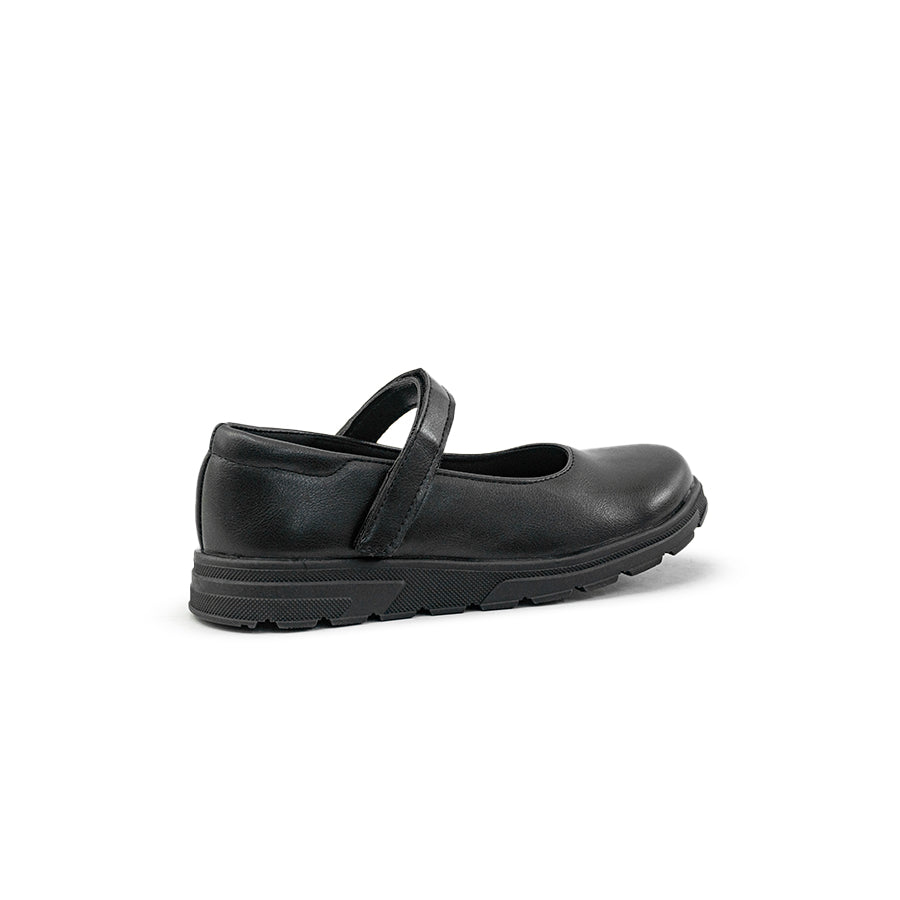 Mario D' boro Kids Girls KZ 24098 C91 Black Mary Jane shoe with strap and textured sole. Suitable for school or casual wear.