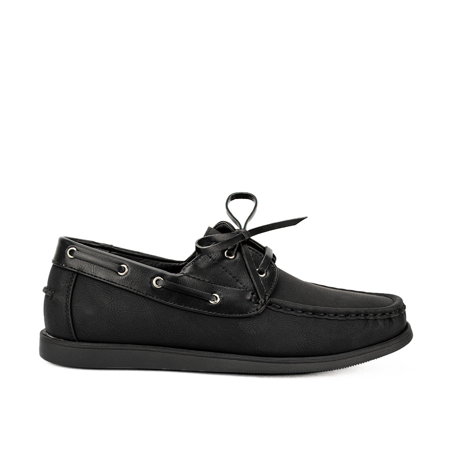 Mario D' Boro Men's Casual Boat Shoes Mw 22771 Black/Dark Beige