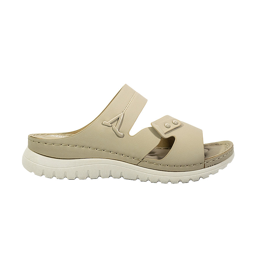 Mario D' Boro Women's Flat Sandals LY 28134 Black/Taupe C65