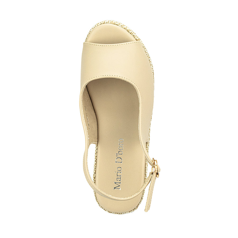 Mario D' Boro Women's Wedge Sandals LW 26011 Beige/Black C44 C65
