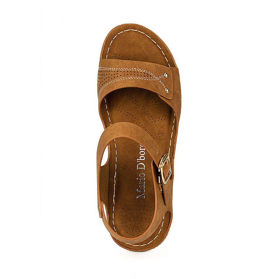 Mario D' Boro Women Flat Sandals Lw 26219 Beige/Brown/Dark Brown C46 C61