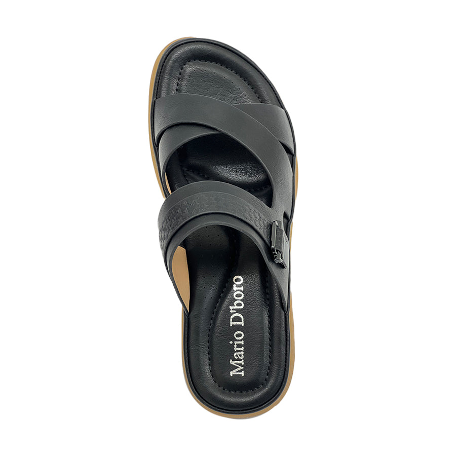 Women's Flat Sandals LY 28918 Black/Old Rose C76