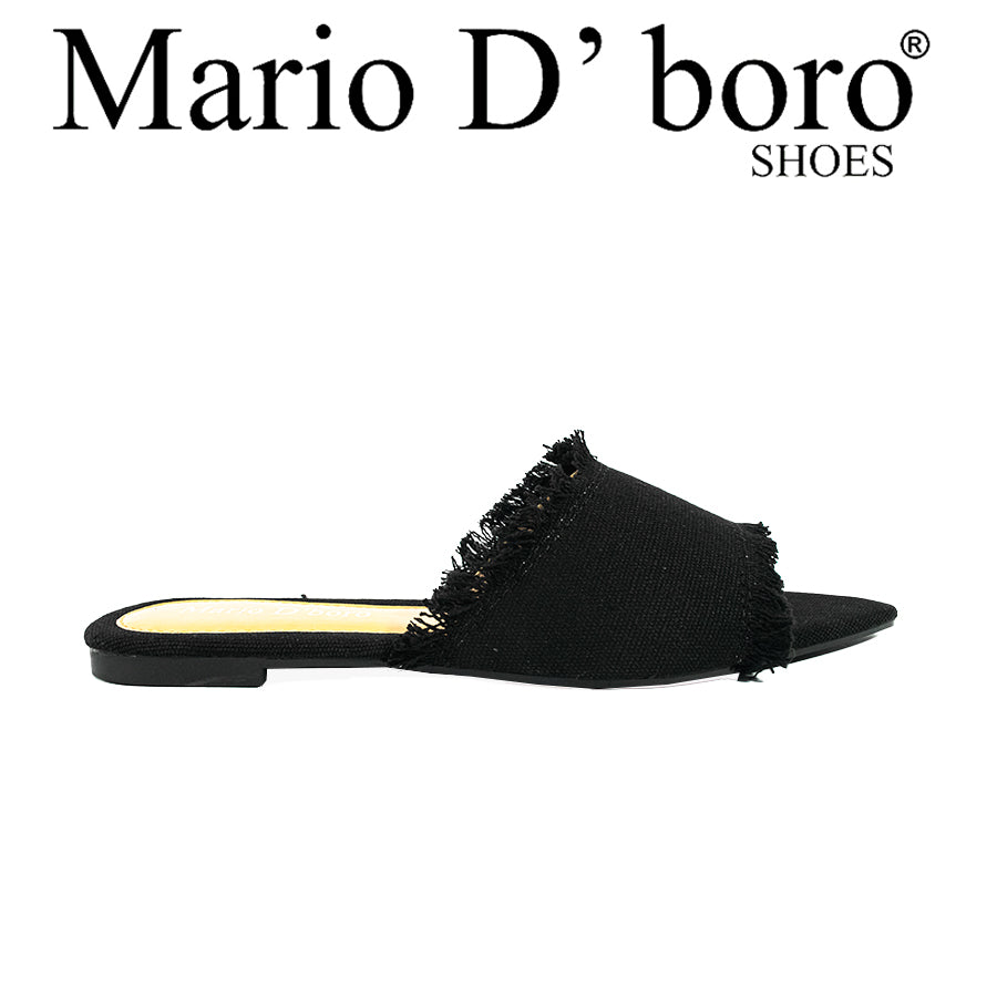 Mario D' Boro Women's Flat Sandals LX 27342 Beige/Black C54