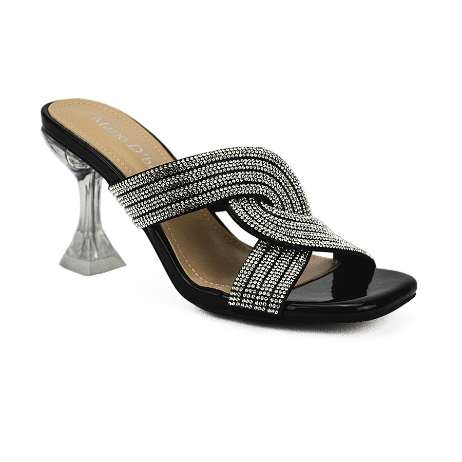 Mario D' Boro Women's Evening Sandals LW 25333 Black/Old Rose  C40