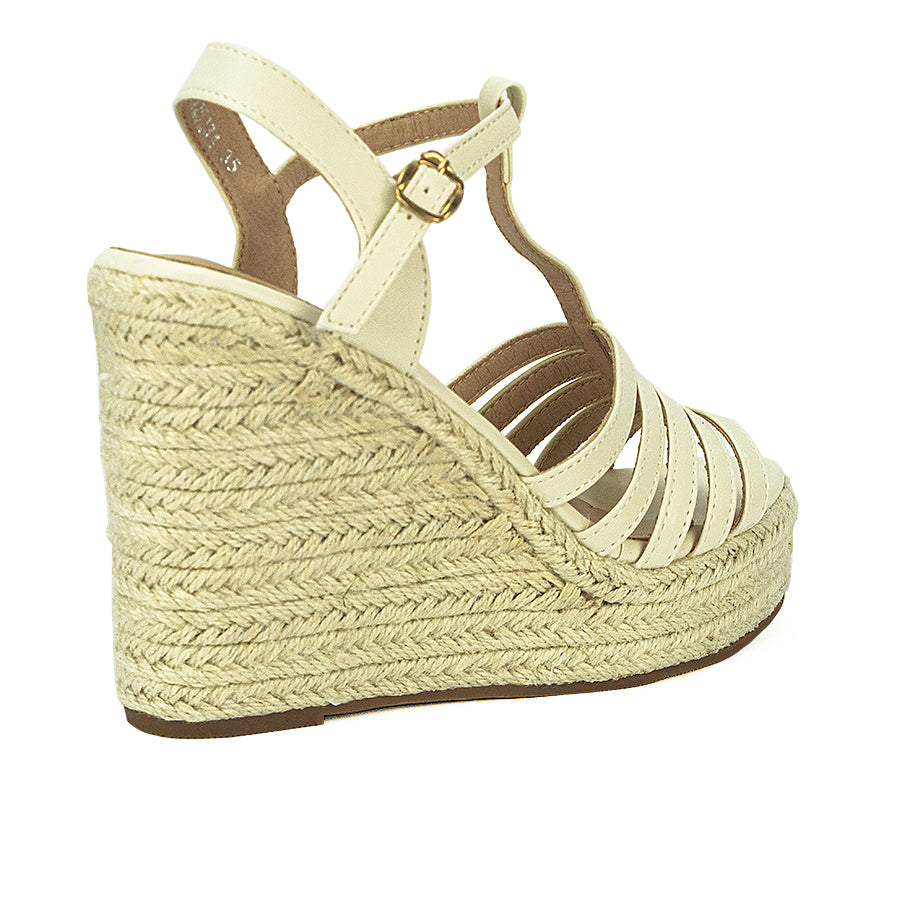 Mario D' Boro Women's Wedge Sandals Lw 25234 Off White/Taupe C36