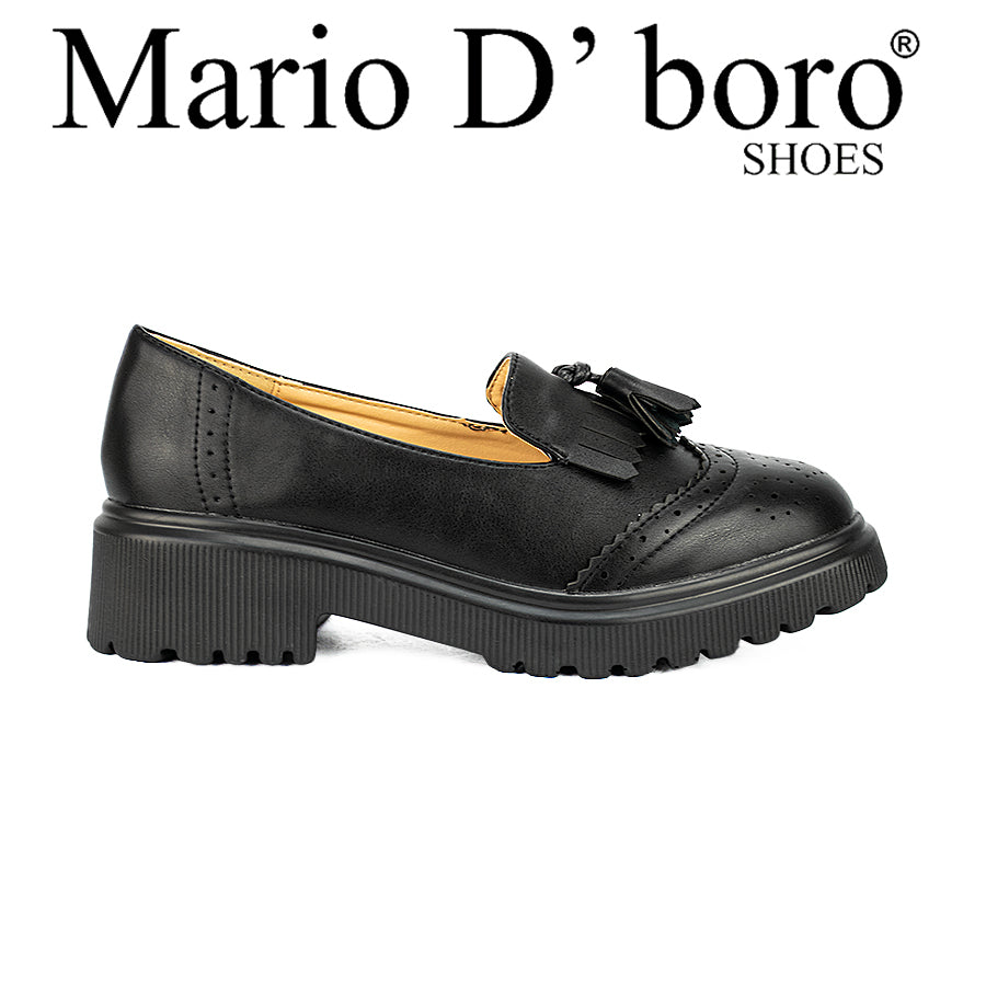 Mario D' Boro Women Korean Flat Shoes Lw 24013 Black C29