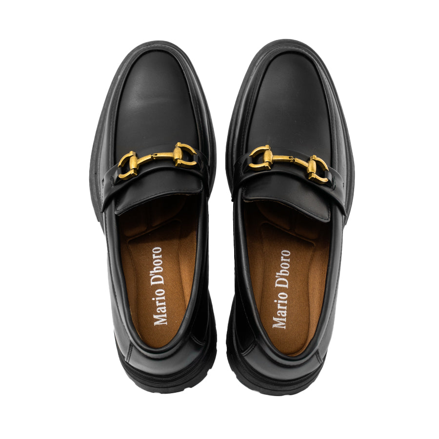 Mario D' Boro Men's Formal Slip On MY 26042 Black/Dark Brown C69