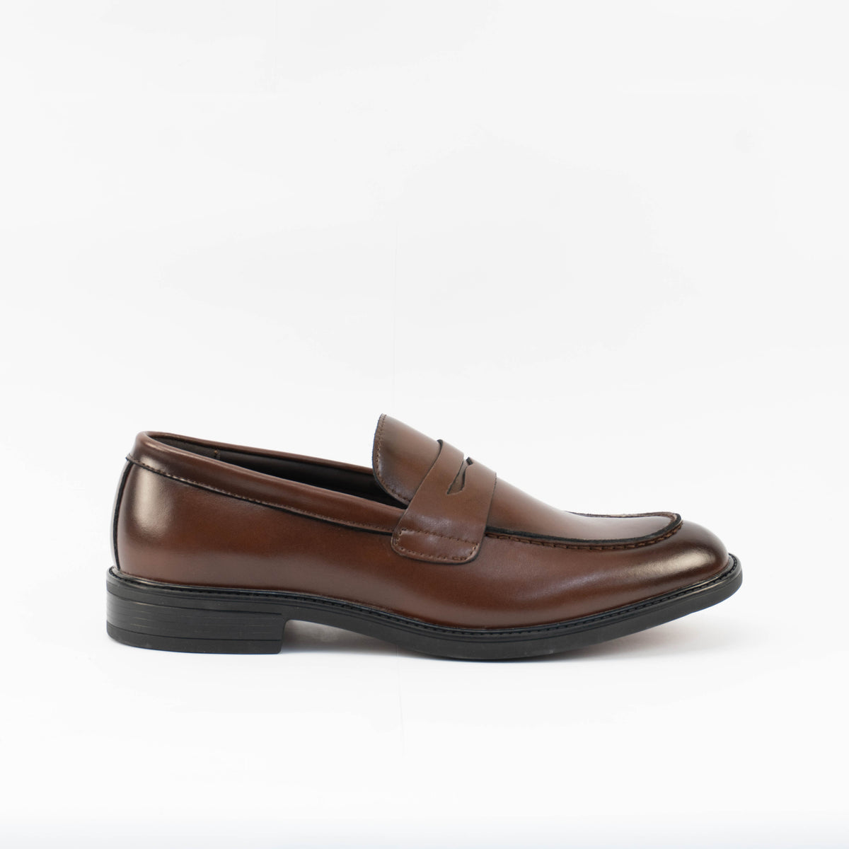 Mario D' boro Men's MZ 27524 C100 Black / Dark Brown formal slip-on shoes with low heel and classic design. Suitable for formal