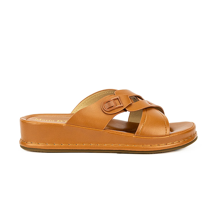 Mario D' Boro Women's Flat Sandals Lw 25259 Brown/Taupe C39