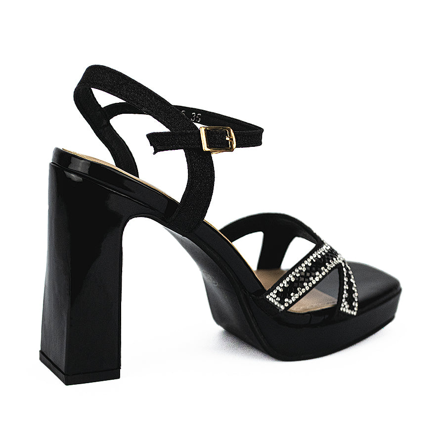 Mario D' Boro Women's Evening Sandals LW 25385 Black/Taupe C40