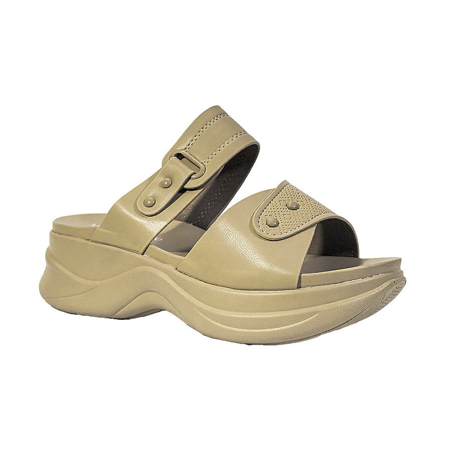 Mario D' Boro Women's Flat Sandals LY 27142 Beige/Black C65