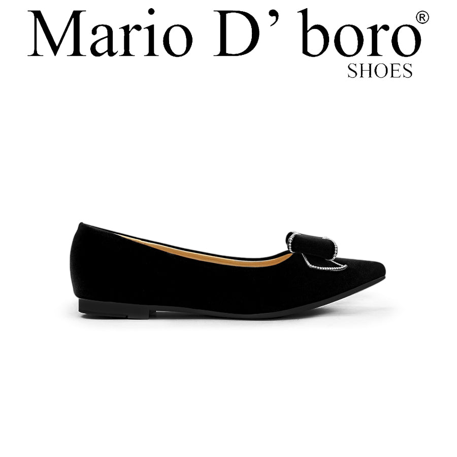 Mario D' boro Women's Ballet Flats LY 29469 - Black / Maroon C86