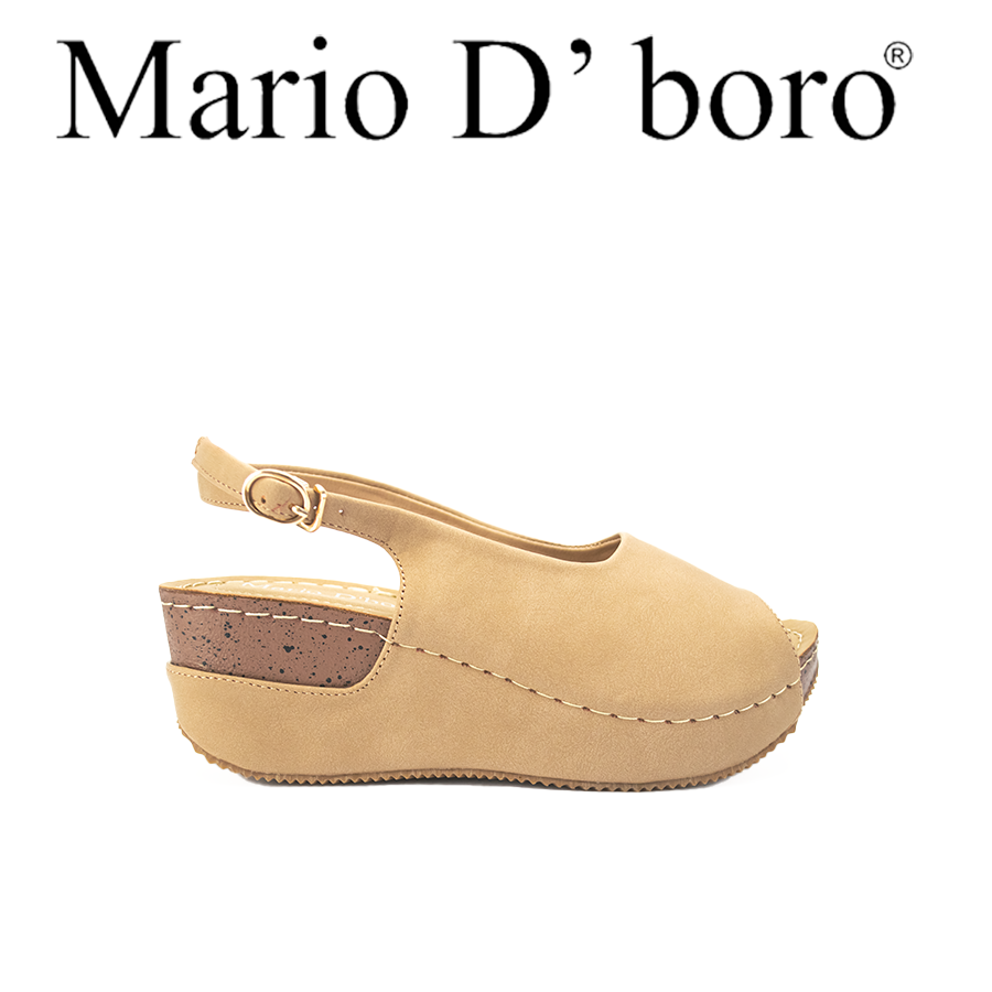 Mario D' Boro Women's Wedge Sandals LX 26318 Beige/Black/Brown C51