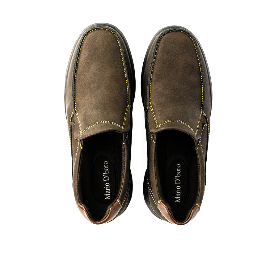 Mario D' Boro Men's Formal Slip On Mw 24403 Black/Dark Brown C43