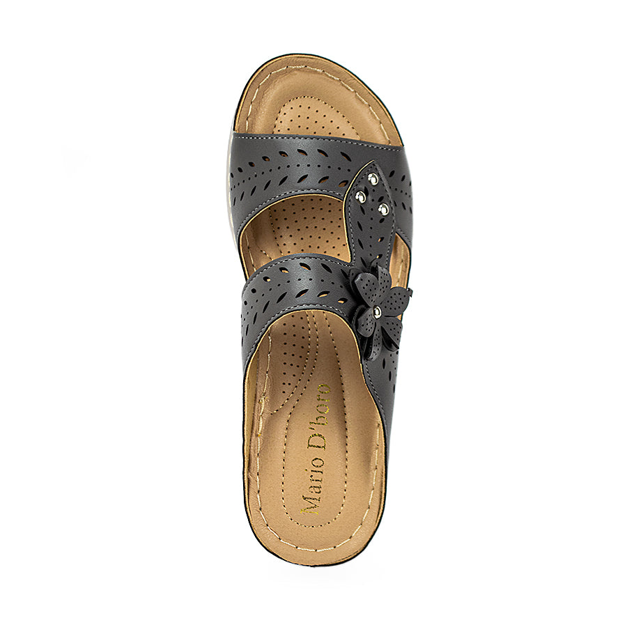 Mario D' Boro Women's Wedge Sandals LW 22483 Beige/Dark Gray