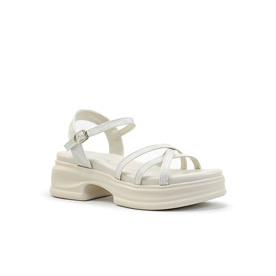 Mario D' boro Women's Heeled Sandals LY 28210 - White / Black C89