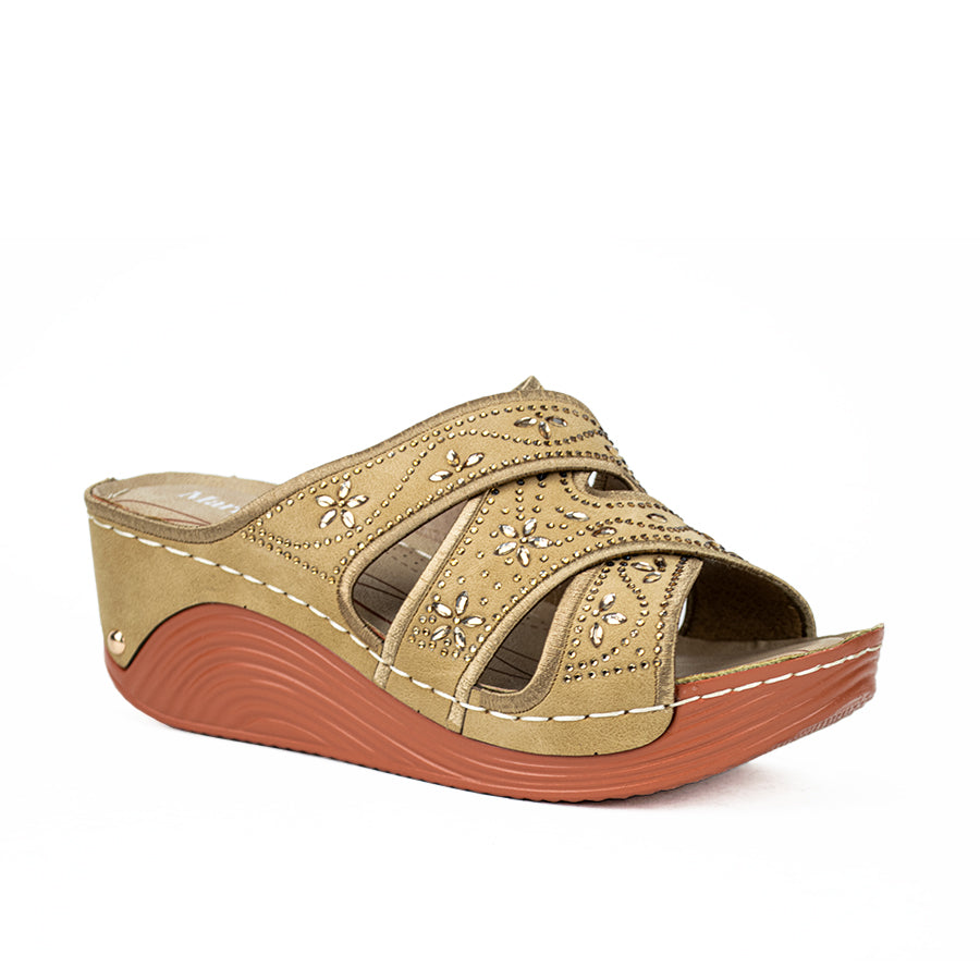 Mario D' Boro Women's Sandals Lv 22412 Beige/Black/Navy Blue C51