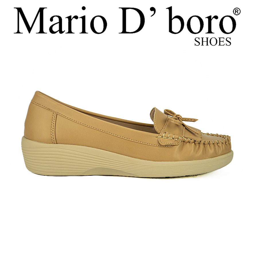 Mario D' Boro Women's Flat Shoes  Lw 23921 Beige/Black C29