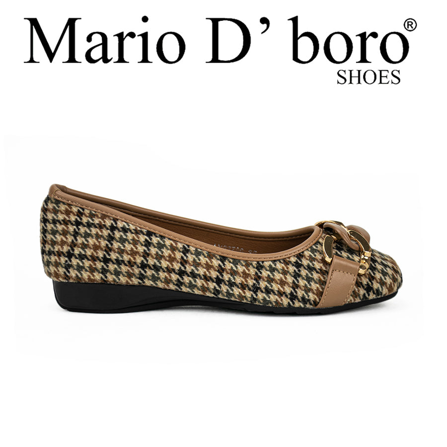 Mario D' Boro Women's Flat Shoes Lv 22786 Beige/Brown