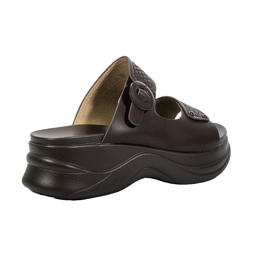 Mario D' Boro Women's Flat Sandals LY 27144 Bone/VDark Brown C65