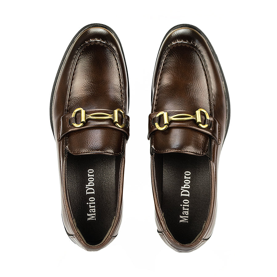 Mario D' Boro Men's Formal Slip On Mw 24312 Black/Dark Brown C45