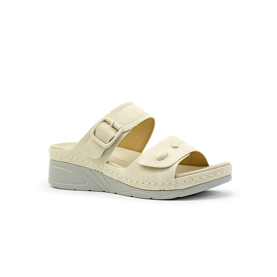 Mario D' boro Women's Flat Sandals LY 28551 - Beige / Bone C86