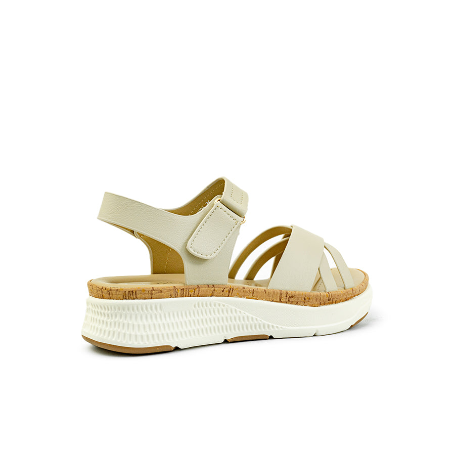 Mario D' boro Women's Flat Sandals LY 29526 - Light Beige / Tan C89