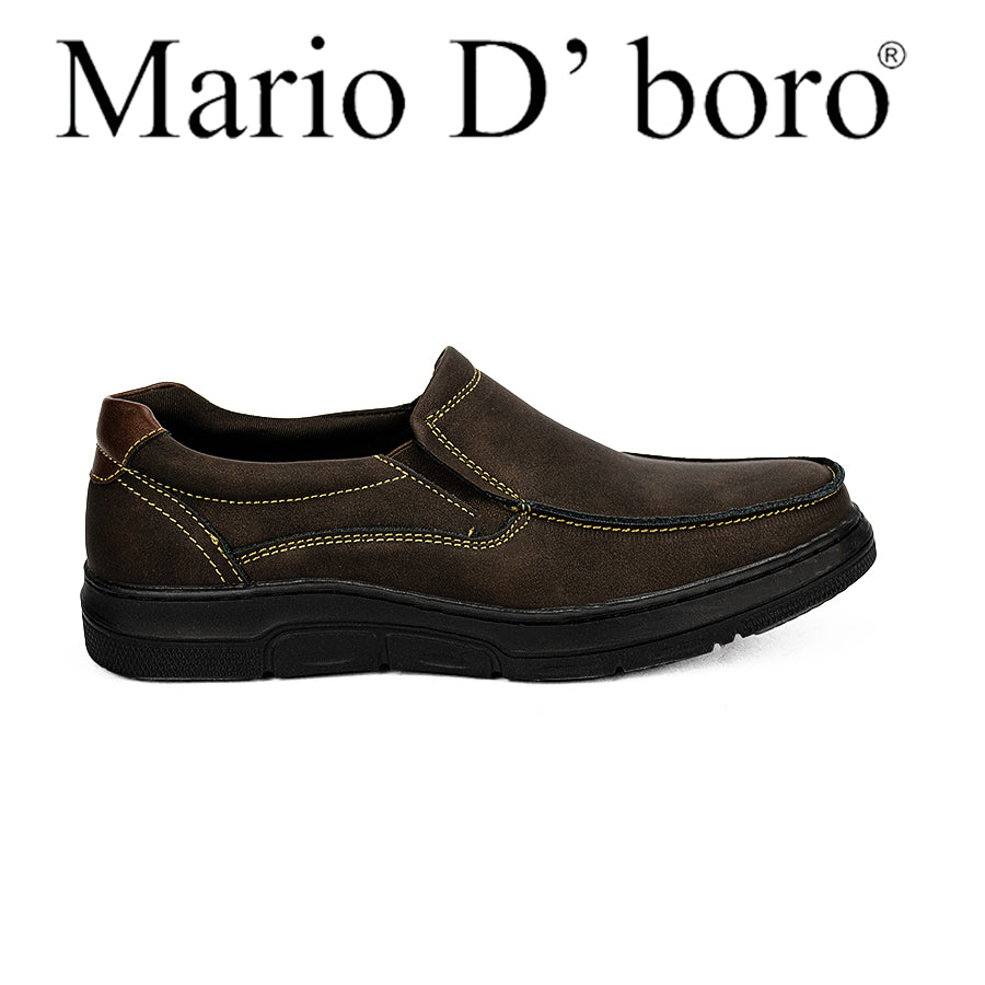 Mario D' Boro Men's Formal Slip On Mw 24403 Black/Dark Brown C43