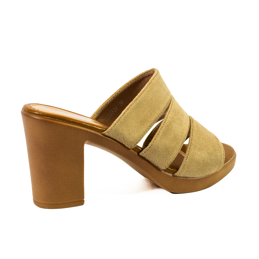 Mario D' Boro Women's Heeled Sandals LX 26538 Beige/Black C61