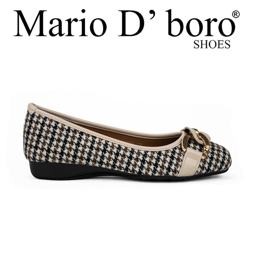 Mario D' Boro Women's Flat Shoes Lv 22786 Beige/Brown