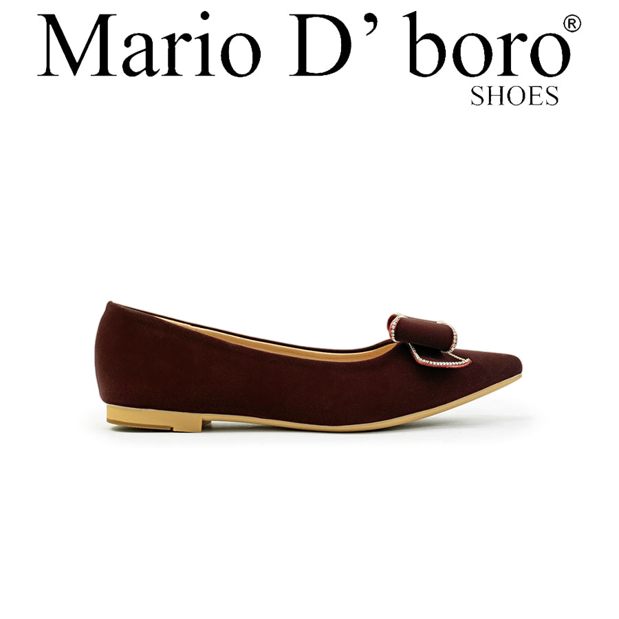 Mario D' boro Women's Ballet Flats LY 29469 - Black / Maroon C86