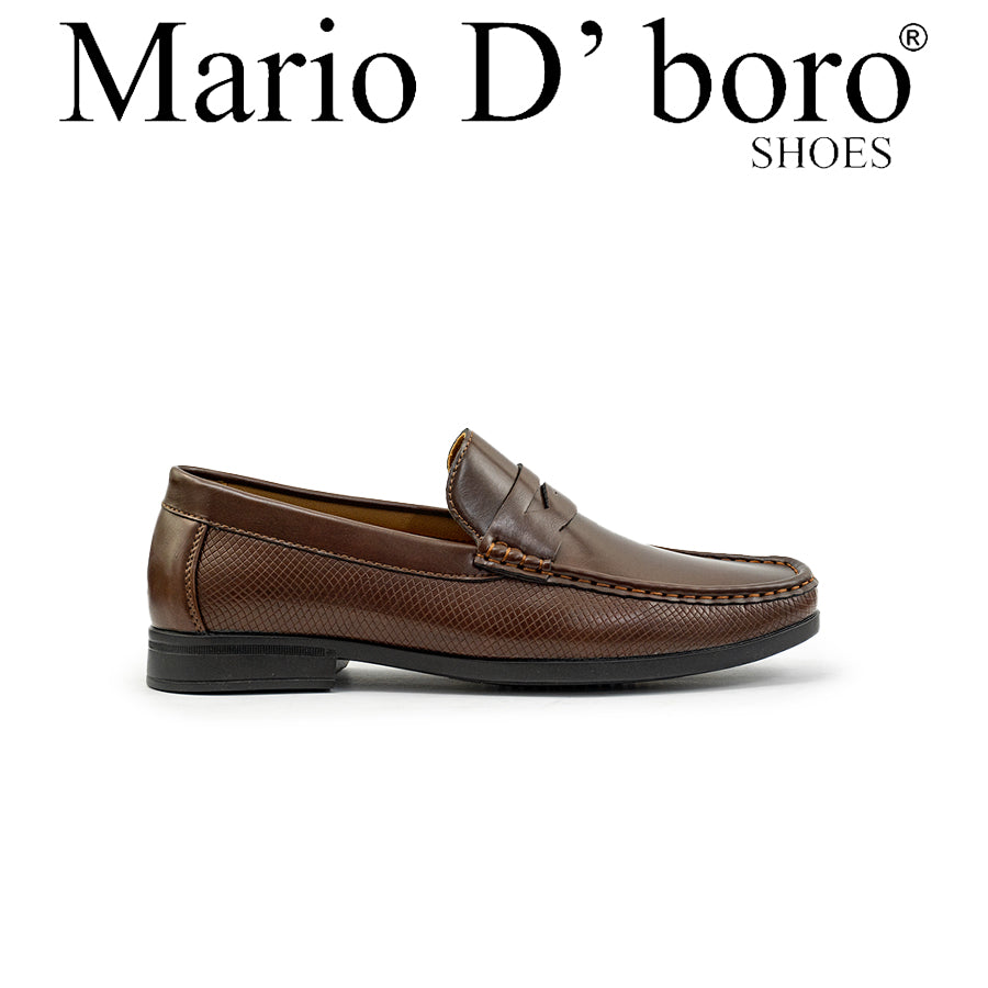 Mario D' Boro Men's Formal Slip On MY 26336 - Black / Dark Brown C85
