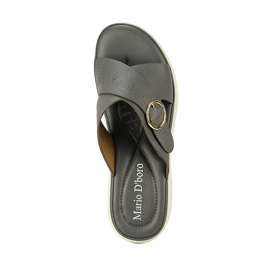 Mario D' Boro Women's Wedge Sandals LW 25742 Gray/Maroon C46