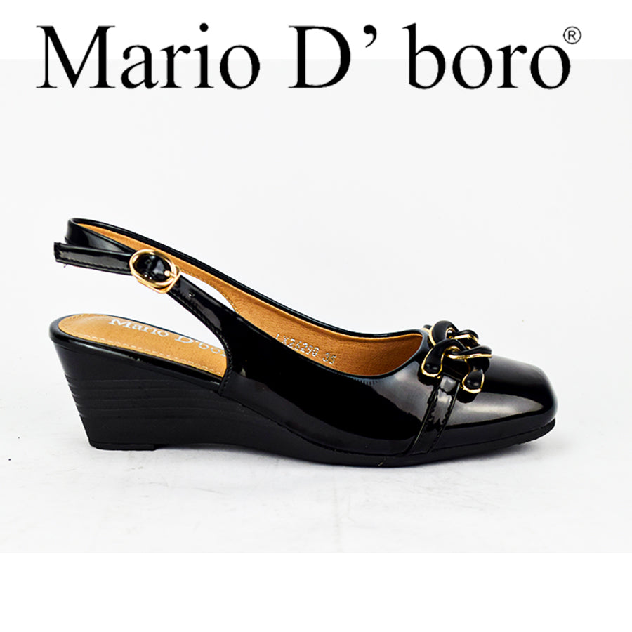 Mario D' Boro Women's Wedge Sandals LX 26290 Beige/Black C49