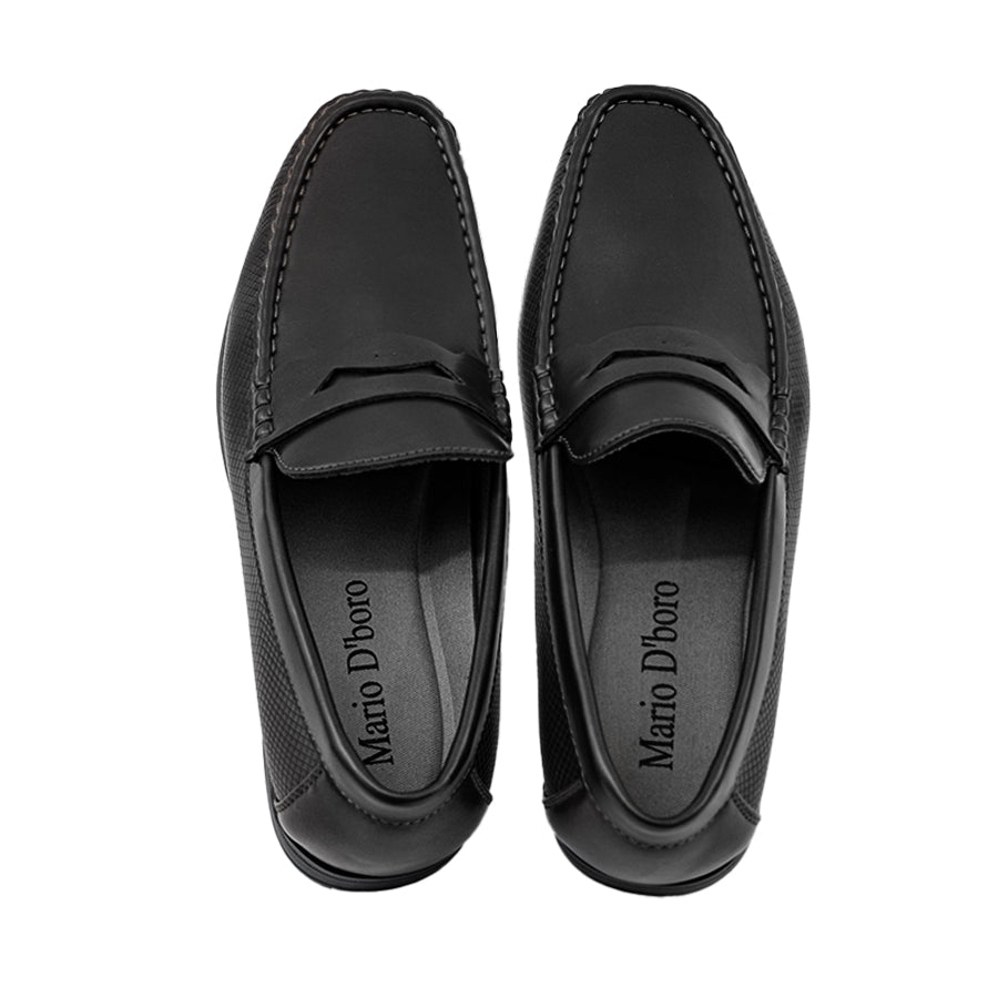 Mario D' Boro Men's Formal Slip On MY 26336 - Black / Dark Brown C85