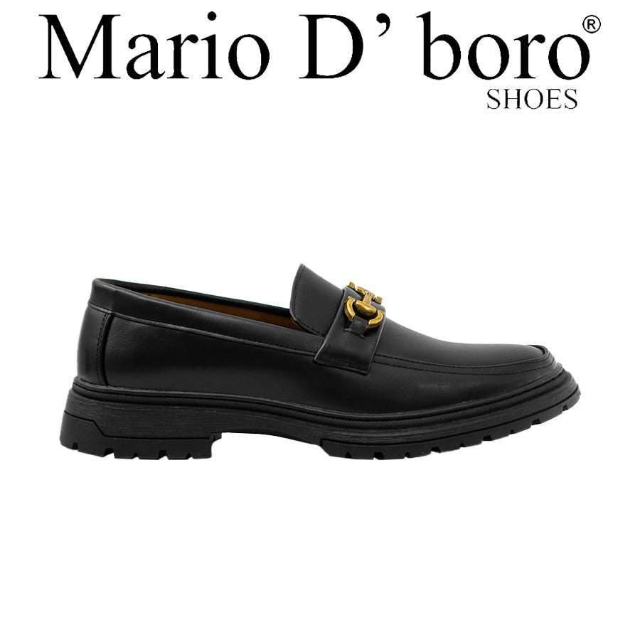 Mario D' Boro Men's Formal Slip On MY 26042 Black/Dark Brown C69