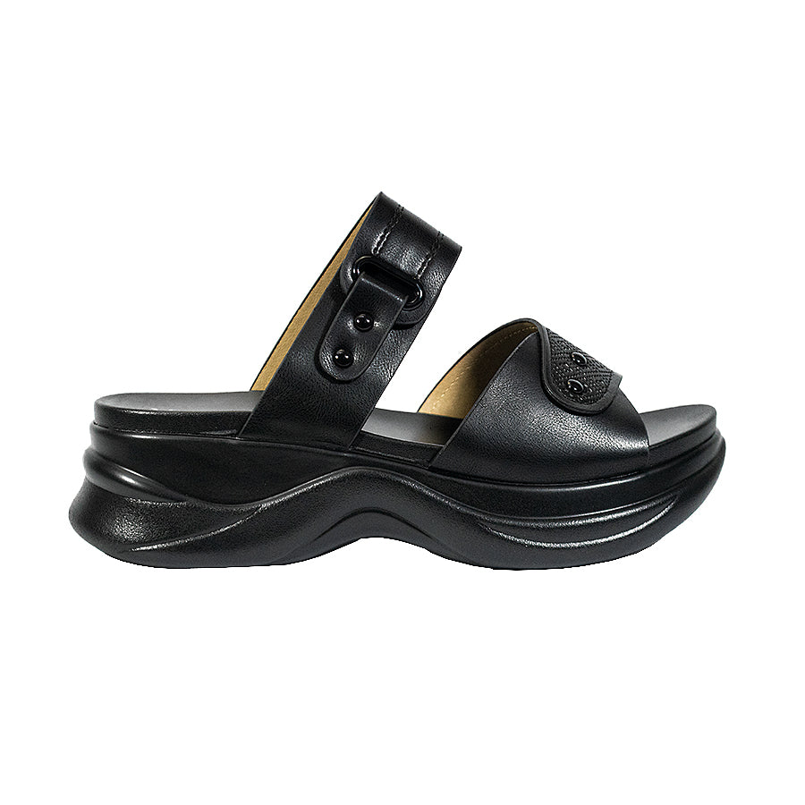 Mario D' Boro Women's Flat Sandals LY 27142 Beige/Black C65