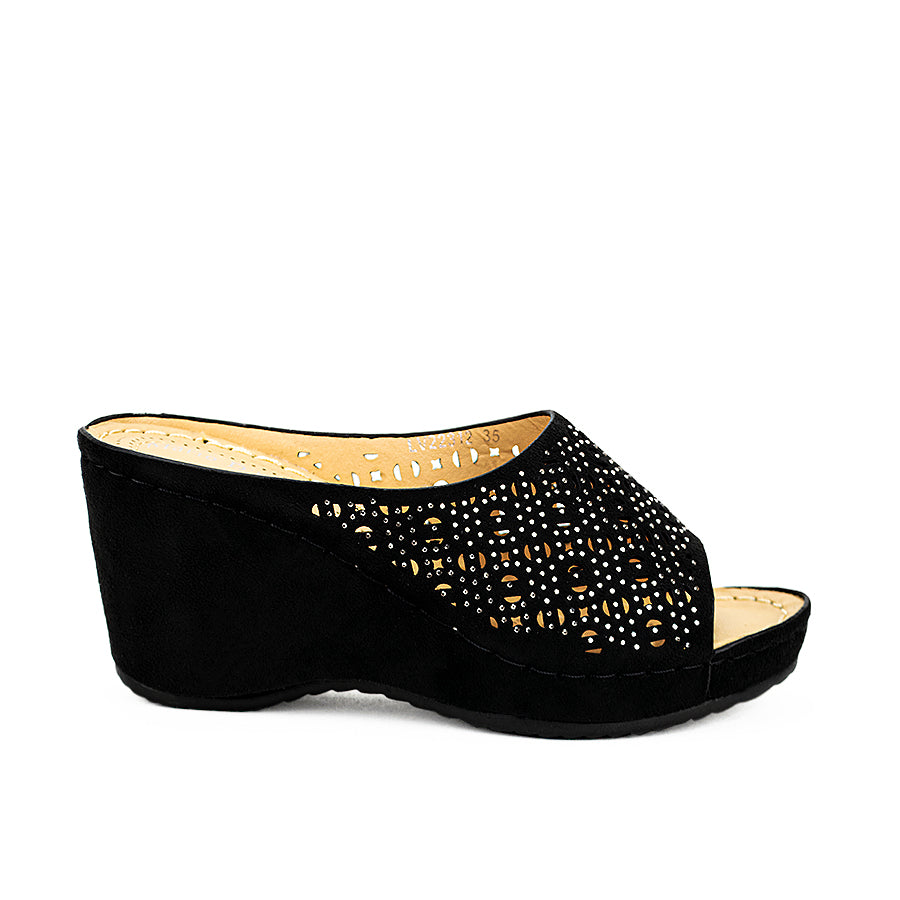 Mario D' Boro Women's Wedge Sandals Lv 22312 Beige/Black